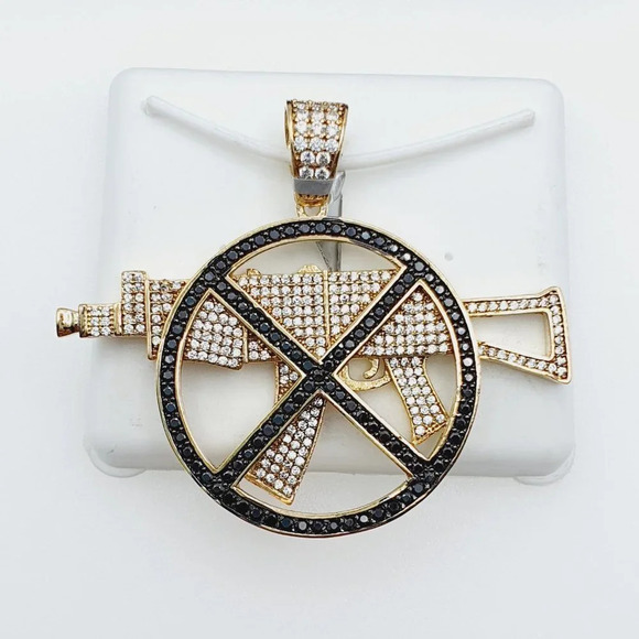 "14K Gold Plated Cubic Zircon Pendant, INUS1BR211 - Picture 5 of 10